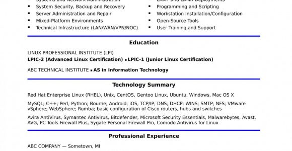 Sample Resume for Network Administrator Fresher Hardware and Networking Fresher Resume format Doc