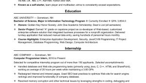 Sample Resume for New Grad In Computer Science Entry-level Programmer Resume Monster.com