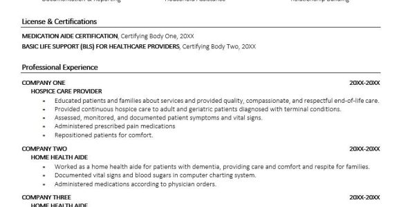 Sample Resume for New Home Health Aide Home Health Aide Resume Monster.com