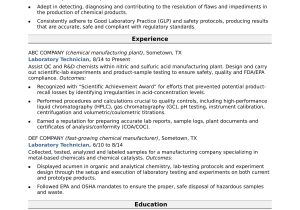 Sample Resume for New Medical Lab Technician Senior Laboratory Technician Resume Sample Monster.com