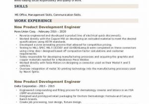 Sample Resume for New Product Development Engineer New Product Development Engineer Resume Samples