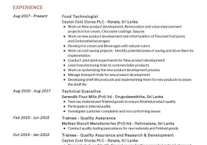 Sample Resume for New Product Development Food Technologist Cv Sample 2022 Writing Tips – Resumekraft