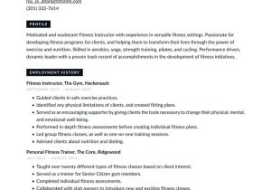Sample Resume for New Zumba Instructor Fitness Instructor Resume Examples & Writing Tips 2022 (free Guide)