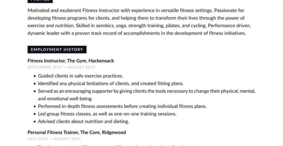 Sample Resume for New Zumba Instructor Fitness Instructor Resume Examples & Writing Tips 2022 (free Guide)