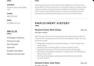 Sample Resume for New Zumba Instructor Personal Trainer Resume & Guide   12 Resume Examples Pdf 2020