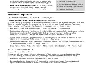 Sample Resume for New Zumba Instructor Personal Trainer Resume Sample Monster.com