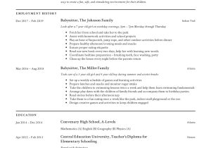 Sample Resume for Newborn Care Specialists 19 Babysitter Resume Examples & Writing Guide 2022