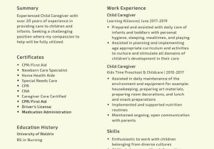 Sample Resume for Newborn Care Specialists Child Caregiver Resume Samples & Templates [pdflancarrezekiqdoc] 2022 Child …