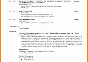 Sample Resume for Newly Graduated Student Entry Level Computer Science Resume Elegant 8 Cv Sample for Fresh …