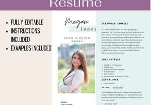 Sample Resume for Notary Signing Agent Editable Loan Signing Agent Resume â the Notary Shop