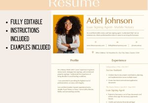 Sample Resume for Notary Signing Agent Editable Loan Signing Agent Resume