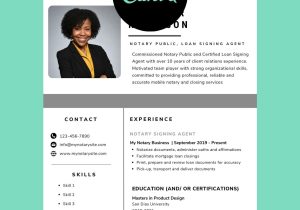 Sample Resume for Notary Signing Agent Notary Resume Template Loan Signing Agent Mobile Notary – Etsy