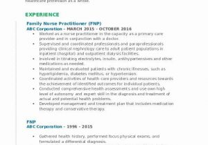 Sample Resume for Nurse Practitioner School Nurse Practitioner Resume Example New Family Nurse