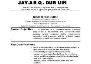 Sample Resume for Nurses In the Philippines Resume Updated Abroad Pdf Nursing Hospital