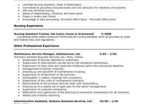 Sample Resume for Nursing assistant Position Resume Sample for Nursing assistant