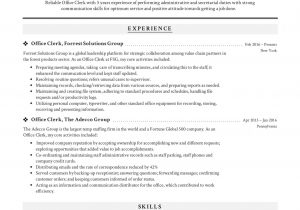 Sample Resume for Office Clerk Position Full Guide Fice Clerk Resume [ 12] Samples Pdf