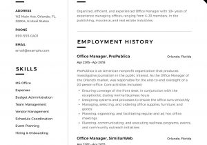 Sample Resume for Office Manager Position Free Fice Manager Resume Sample Template Example Cv