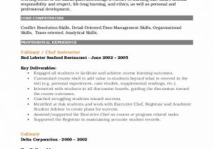 Sample Resume for Ojt Culinary Students Culinary Resume Samples