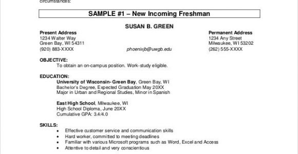 Sample Resume for On Campus Jobs In Usa 9 Student Resume Templates Pdf Doc