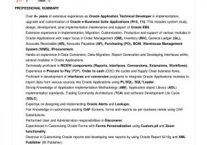 Sample Resume for oracle Apps Technical Consultant oracle Applications Technical Consultant Resume – Pdf Free Download