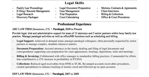 Sample Resume for Paralegal with No Experience Paralegal Resume Sample Monster.com