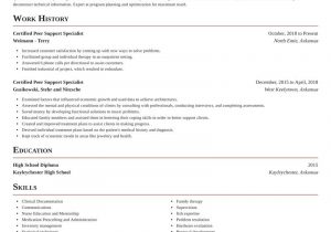 Sample Resume for Peer Support Worker Certified Peer Support Specialist Resume Help & Sections