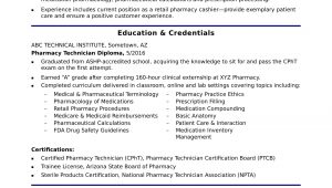Sample Resume for Pharmacy Technician Entry Level Entry-level Pharmacy Technician Resume Sample Monster.com
