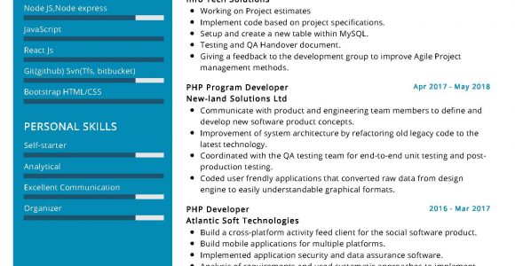 Sample Resume for PHP Developer Experienced PHP Developer Resume Sample & Writing Tips 2020 – Resumekraft