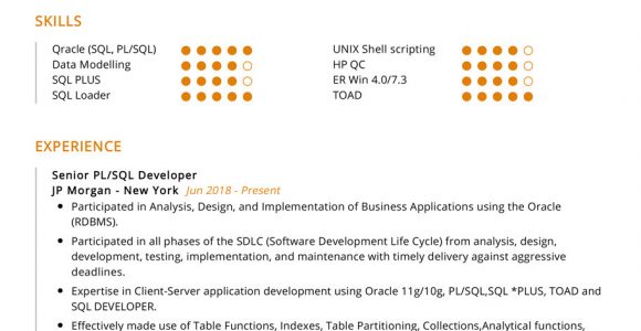 Sample Resume for Pl Sql Developer Pl Sql Developer Resume Sample Cv Sample [2020] – Resumekraft