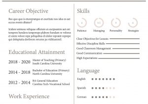 Sample Resume for Play School Teacher Fresher Fresher School Teacher Resume format Template – Word, Apple Pages …