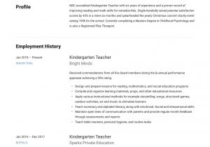 Sample Resume for Play School Teacher Fresher Kindergarten Teacher Resume & Writing Guide  12 Examples 2020