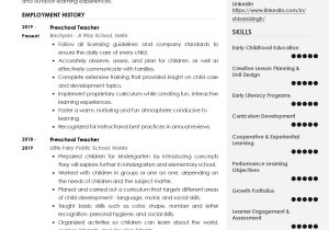 Sample Resume for Preschool Teacher with Experience Sample Resume Of Preschool Teacher with Template & Writing Guide …