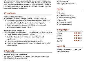 Sample Resume for Primary School Teacher with Experience Teacher Resume Example Resume Sample 2020 – Resumekraft