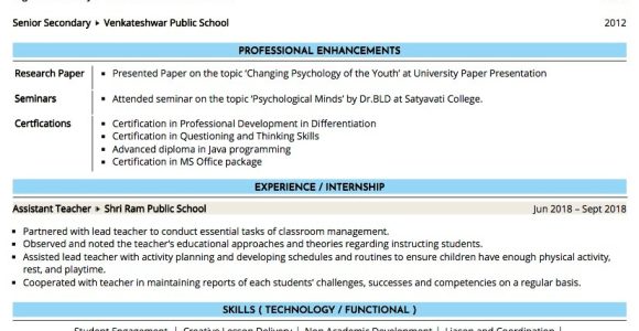 Sample Resume for Primary Teachers In India Sample Resume Of Primary School Teacher (tgt) with Template …