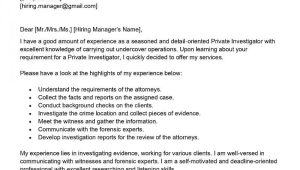 Sample Resume for Private Investigator Job Private Investigator Cover Letter Examples – Qwikresume