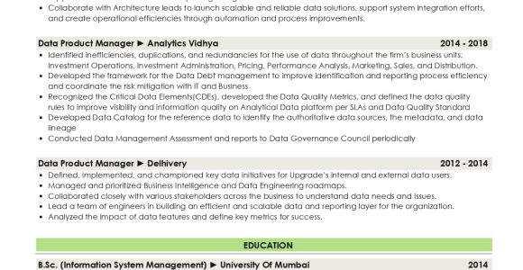 Sample Resume for Product Manager Analytics Sample Resume Of Data Product Manager with Template & Writing …