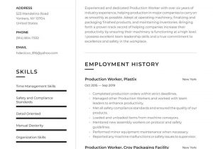 Sample Resume for Production Line Worker Production Worker Resume Examples & Writing Tips 2021 (free Guide)