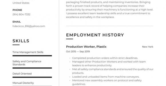 Sample Resume for Production Line Worker Production Worker Resume Examples & Writing Tips 2021 (free Guide)