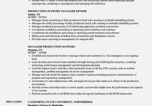 Sample Resume for Production Support Engineer Production Support Resume Sample – Good Resume Examples