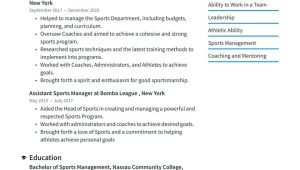 Sample Resume for Professional Sports Player Turned Business Executive Sports Resume Examples & Writing Tips 2022 (free Guide) Â· Resume.io