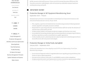 Sample Resume for Program Administrator Manufacturing Production Manager Resume & Writing Guide  12 Templates 2020