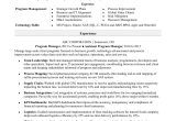 Sample Resume for Program Administrator Manufacturing Program Manager Resume Monster.com