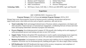 Sample Resume for Program Administrator Manufacturing Program Manager Resume Monster.com