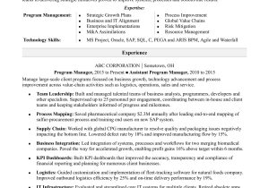 Sample Resume for Program Manager Manufacturing Program Manager Resume Monster.com