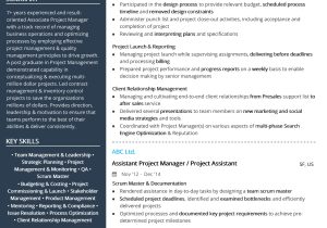 Sample Resume for Project Manager assistant Free associate Project Manager Resume Sample 2020 by Hiration