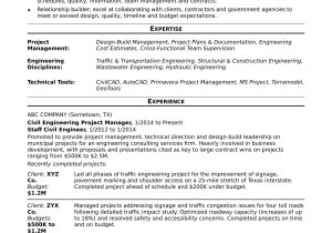 Sample Resume for Project Manager Civil Sample Resume for A Midlevel Engineering Project Manager Monster.com