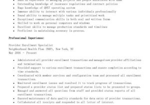 Sample Resume for Provider Enrollment Specialist Sample Provider Enrollment Specialist Resume Resume, Sample …