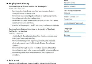 Sample Resume for Public Health Internship Epidemiologist Resume Examples & Writing Tips 2022 (free Guide)