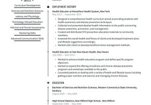 Sample Resume for Public Health Internship Health Educator Resume Examples & Writing Tips 2022 (free Guide)