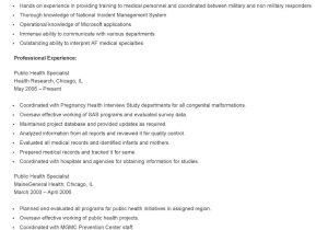 Sample Resume for Public Health New Grad Sample Public Health Specialist Resume Resume Examples, Public …